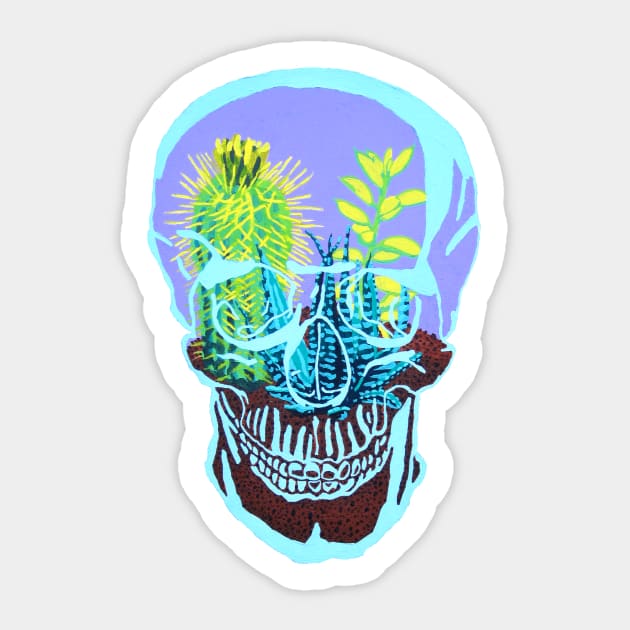 Skull Terrarium Sticker by RaLiz